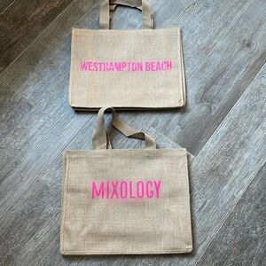west Hampton beach/mixology summer tote bag (new)